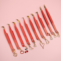 Pince à Épiler Courbe Labubu Charm pour Extensions de Cils Marque Privée, Pince à Épiler en Fibre à Grip, Pince pour Volume de Cils, Boîte Personnalisée