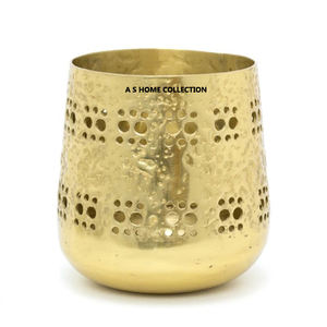 Juego de 2 velas votivas de té de forma redonda de metal único hecho a mano para decoración de iluminación del hogar - Product Image 3