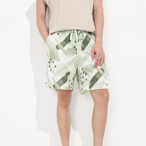 "Pantalones cortos para hombre, estampados, ropa de verano de moda de secado rápido con estampado tropical, cintura elástica y cordón" - Product Image 2