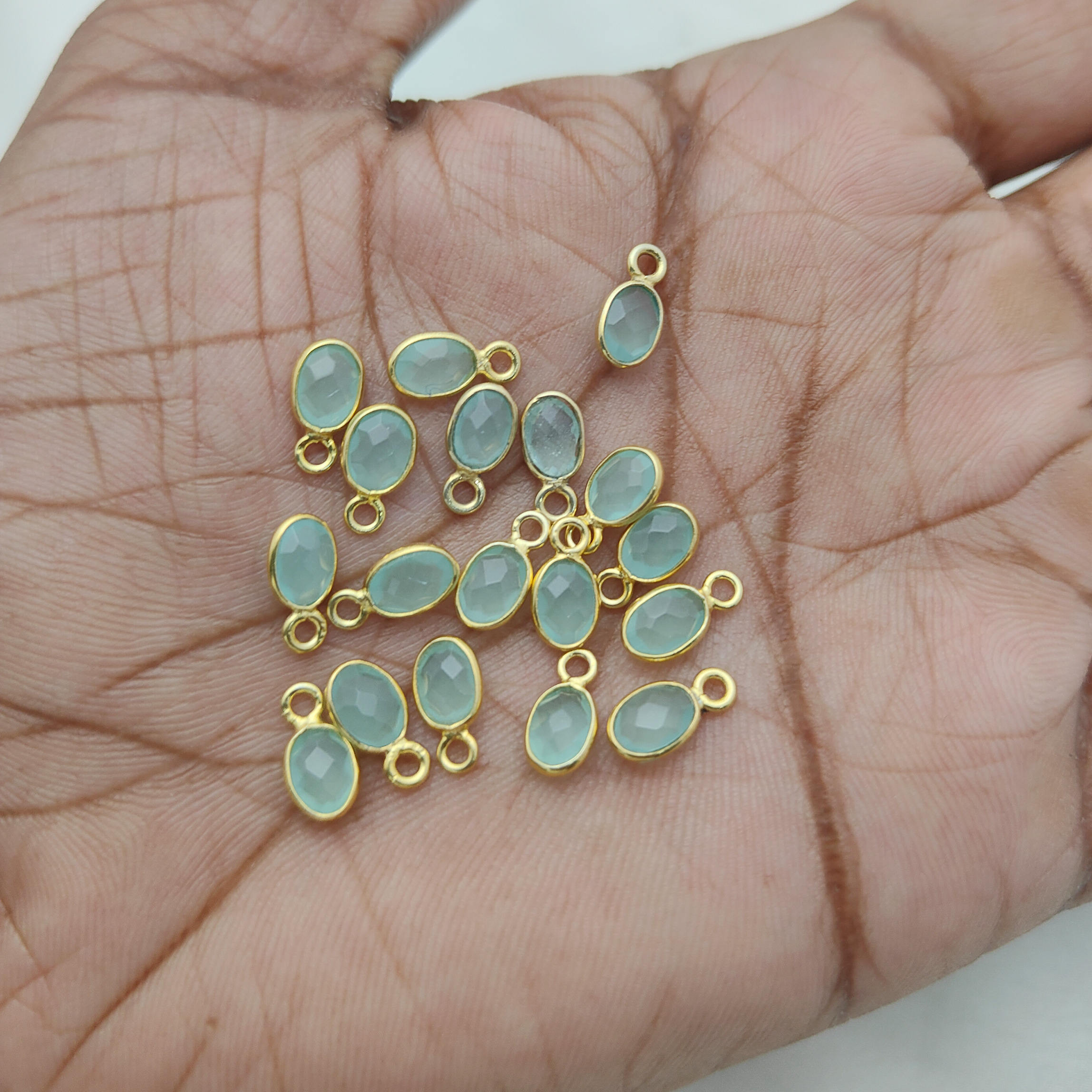 Aqua Chalcedony Gold