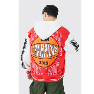 Vestes de baseball décontractées d'hiver 2025, streetwear, pour hommes, logo universitaire sur le devant, personnalisable, haute qualité - Product Image 1