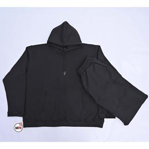 Jersey de invierno informal unisex, Sudadera con capucha de felpa francesa en blanco personalizada, 100% de algodón, hombros caídos, sin cuerdas, alta calidad - Product Image 3