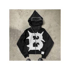 Sudadera con Capucha Estilo Hip Hop Vintage Lavada al Ácido para Hombre, Ropa Urbana de Poliéster/Algodón - Product Image 2