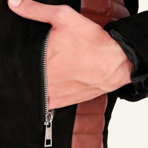 Bon prix Qualité supérieure Veste en cuir suédé pour hommes automne-hiver Conception personnalisée Veste en cuir suédé coupe ajustée pour motard classique - Product Image 5