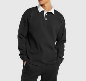 Camiseta de Rugby para Hombre 100% Algodón Directo de Fábrica, Franja de 4 Pulgadas, Reversible, Clásica, Manga Larga, Estilo Polo - Product Image 6