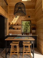 Villa en bois de style moderne minimaliste écologique avec 2/3 chambres / Maison à ossature bois / Design nordique, mélange de couleurs neutres, bois naturel