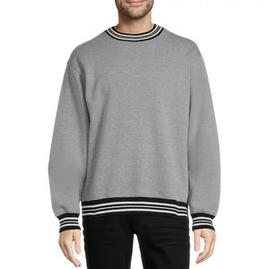 Sweat-shirt Long à manches rayées pour homme, 2023 100% coton, col ras du cou et ourlet, OEM avec personnalisation, vente en gros - Product Image 5