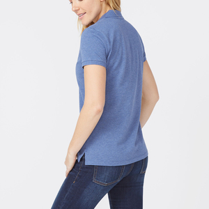 2024 último diseño mujer sólido manga corta Casual para Polo camiseta tamaño personalizado Logo 100% algodón venta al por mayor de alta calidad Knitte - Product Image 6