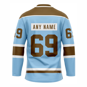 Vêtements de sport de hockey sur glace personnalisés de haute qualité, nom de l'équipe, numéro, impression par transfert thermique, 100% polyester, séchage rapide, respirant, service OEM - Product Image 3