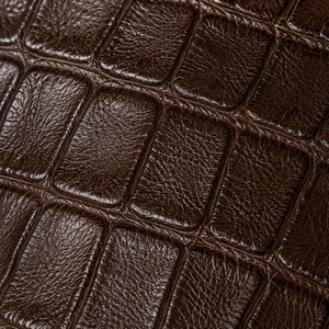 Veste en cuir de crocodile véritable pour homme, marron vintage, décontractée, avec fermeture éclair, OEM, étiquette privée, vente en gros et personnalisable - Product Image 4