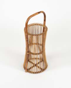 Support de parapluie en rotin fait à la main, panier à parapluie en osier avec poignée, rangement naturel, décoration d'entrée de maison, fabriqué au Vietnam - Product Image 1