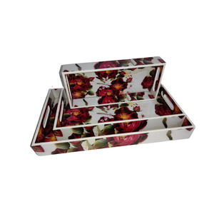 Tabla de cortar de madera de bambú para uso diario, juego de bandejas estampadas con pegatina diseñada para hoteles, hogar, restaurante, bandeja usada - Product Image 4