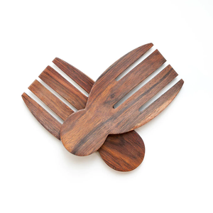 Pinzas de madera hechas a mano para servir, cuchara de manos para ensalada, 2 piezas para accesorios de cocina, uso de mesa por debajo de su presupuesto - Product Image 2