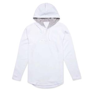 Camisetas con cordón de medio botón personalizadas para hombre con capucha para hombre, sudaderas de algodón de primera calidad de color blanco - Product Image 6