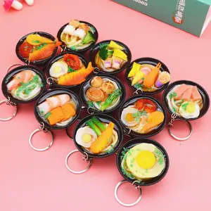 HOT Japanese food keychain Cuisine 3D Sushi Salmon PVC Simulation Creative Small Gift Food Pendant Key chains Bag Decoration cha