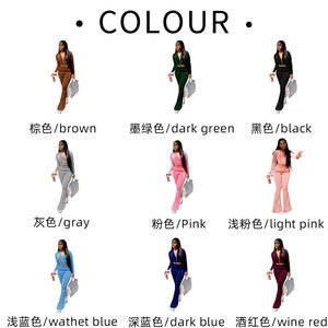 Survêtements de sport pour femmes en velours écologique lourd avec étiquette personnalisée, vente en gros - Product Image 5