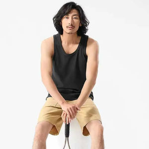 100% Cotton Gym Wear Fitness Breathable Sleeveless T-shirt Custom Logo Gym <b>Tank</b> <b>Top</b> <b>Men</b> - Product Image 3