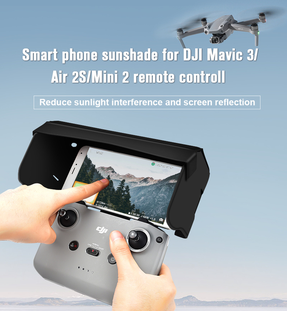 Sun Hood for DJI RC-N1 Remote Controller Compatible with 4.4-7.0 Inch Smartphones Foldable Anti-Glare Anti-Scratch Portable