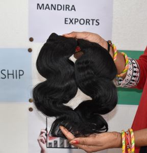 100% indien brut vierge cuticule aligné armure faisceaux noir soyeux corps vague Temple Extensions de cheveux humains Style droit naturel - Product Image 1