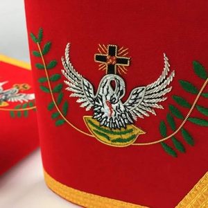 Juego de delantal y cuello de masón personalizado para Logia, uniforme ceremonial, equipo masónico hecho a mano, proveedor mayorista - Product Image 3