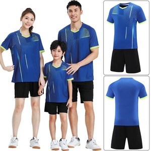 ชุดแบตมินตันสำหรับผู้ใหญ่ชุดวอลเลย์บอลเทเบิลเทนนิสของผู้ชายเสื้อยืดแขนสั้นผ้าสแปนเด็กซ์/ โพลีเอสเตอร์ทีมวิ่งฟิตเนส - Product Image 3