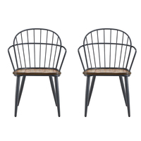 Ensemble de 2 chaises de salle à manger Drats finition bouleau d'appoint, dossier seau, cadre en métal pour cuisine et salle à manger.
