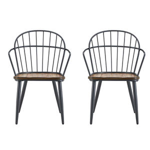 Drats <b>Dining</b> <b>Chairs</b> Set of 2 Accent Birch Finish, Bucket Backrest, Metal Frame for Kitchen & <b>Dining</b>. - Product Image 2