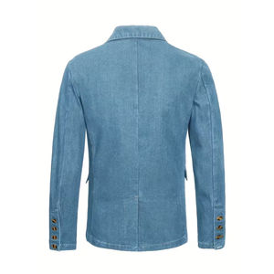 Veste en jean bleu personnalisée de style vintage pour hommes de haute qualité 100% coton tricoté à l'acide saison d'hiver - Product Image 2