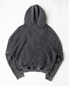 เสื้อฮู้ดมีซิปสำหรับผู้ชายผ้าคอตตอนรุ่นปรับแต่งได้ - Product Image 4