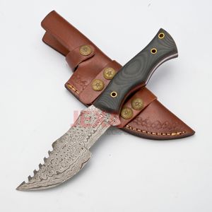 Couteau de camping et de randonnée artisanal avec manche en os en acier au carbone et étui en cuir Modèle Jexa-HC-001 - Product Image 1
