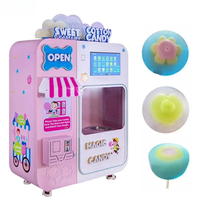 New Design Cotton Candy Machine Vending Machine with Sugar Selling Automatic Cotton Multifunctional Retail Provided Marshmallow