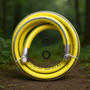 Manguera de Gas de Acero Inoxidable Certificada EN 14800, Flexible, Amarilla, para GLP, para Uso en Cocina, 1/2 FF, Longitudes de 1 a 4 Metros - Product Image 3