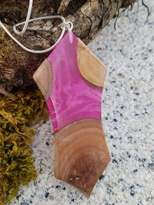 Nueva moda mano madera resina colgante collar Retro geométrico cono cuerda cadena Collar para Mujeres Hombres joyería hecha a mano - Product Image 2