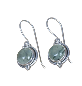 Prehnite Gemstone 925 Solid Sterling Silver Drop Earrings Gold Plated 925 Silver <b>Jewellery</b> for Women Girls for Party Occasions - Product Image 1