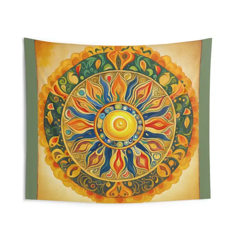 Sun Mandala Indoor Wall arazzi Hippie Wall Hanging copriletto Home Deco tradizionale doppio arazzo tappetini di qualità Premium OEM