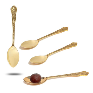 Cuchara de Latón para Camping, Té, Postre y Café - Ecológica, Chapada en Oro, Pulido Espejo, Diseños Personalizados para Regalos - Product Image 3