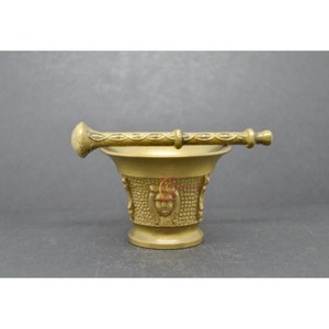 Maja de mortero de latón macizo antiguo, accesorios de cocina para restaurante en casa, herramientas para especias de hierbas, molinillo de Medicina de granito de plástico - Product Image 6