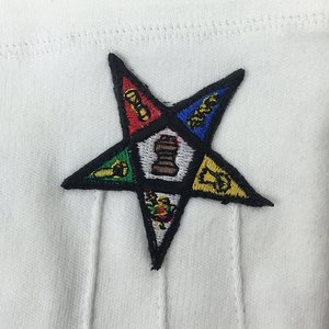 Guantes masónicos de tela de algodón, manoplas blancas con logotipo bordado, precio competitivo, bajo nivel de protección, 2022 - Product Image 2