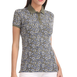 Camiseta Polo Estampada para Mujer, Tejido Fino, Estilo Elegante, Superventas - Product Image 1