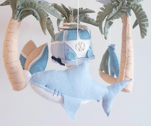 2026 New Arrivals Trading Products Boho Neutral Handmade Felt Baby Toy Hanging Mobile <strong>Shark</strong> Ocean Beach Visual <strong>Stimulation</strong> - Product Image 2
