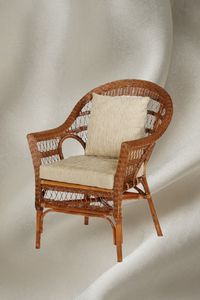 Fauteuil en rotin artisanal Kingdom, design asiatique moderne, confortable, pour salon, bureau à domicile, qualité supérieure, meubles de maison - Product Image 3