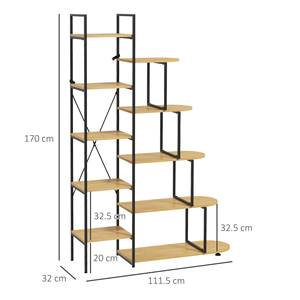 HOMCOM-Estantería de estilo industrial de 10 niveles en aglomerado y acero, 111,5x32x170 cm - Product Image 3