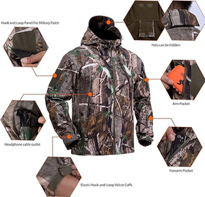 Ropa de Caza para Hombre, Chaqueta de Caza Compatible con Correa de Seguridad, Pantalones con Forro Polar, Silenciosa, Cálida y Resistente al Agua - Product Image 3