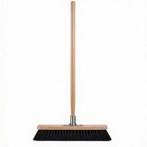 Escoba de pelo de caballo de 500 mm con mango metálico y soporte de madera plana - Product Image 3