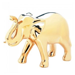 Escultura de Elefante de Metal Dorado de Alta Calidad, Adorno de Mesa Artesanal, Agrega Encanto a Espacios de Estilo, Procedente de la India - Product Image 1