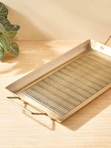 Wholesale Luxury Metal <b>Gold</b> <b>Tray</b> with Handle For Restaurant Hotel Wedding & Party Use in Low Price - Product Image 5