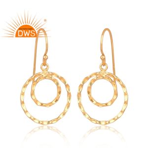 Vente chaude en argent Sterling plaqué or 18 carats boucle d'oreille demi bijoux fins pour les femmes cadeau pour elle - Product Image 4