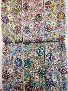 Encaje bordado de flores cosido a mano de nuevo diseño, encaje de borde de vestido - Product Image 3