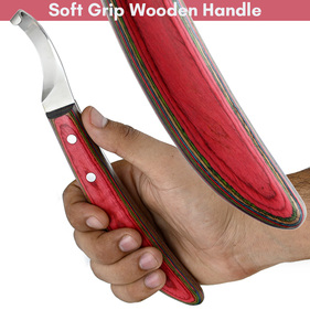 Venta caliente Farrier Tools herramienta de corte de pezuña cuchillo de pezuña con mango largo de madera caballo Hoof Grooming cuchillo cuidado de zapatos herramienta animal - Product Image 5