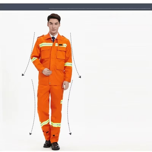 Ensemble de vêtements de travail respirants 100 % coton pour pompiers forestiers, ignifuge, isolant, avec bande réfléchissante - Product Image 5